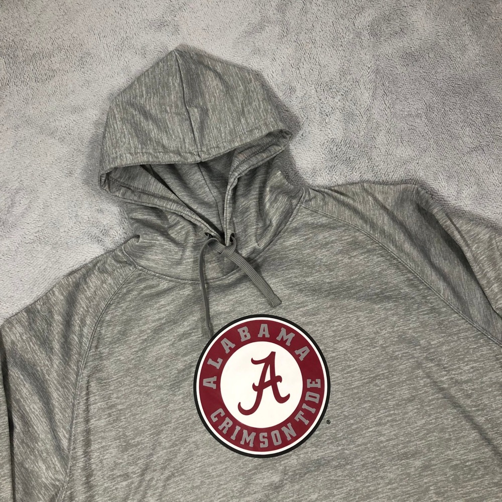 Stadium Athletics Alabama Crimson Tide Men XXL Grey Space Dye Hoodie Performance